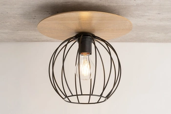 Plafon druciany sklejka dąb czarny Sigma Lighting CYBER 1 koło 32354