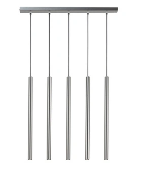 Lampa wisząca rurki sople srebrna Sigma Lighting SOPEL 5 PROSTY 33618