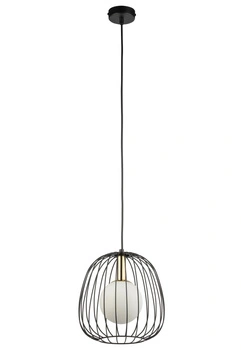 Lampa wisząca druciana BELL 1 S czarno-złota 40726