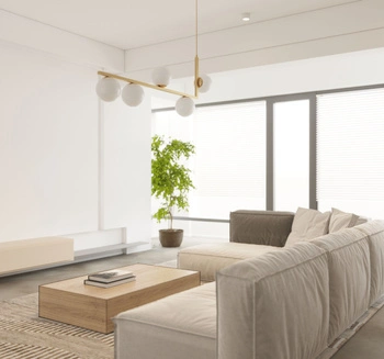 Lampa wisząca mleczne kulki złoto-beżowy Sigma Lighting ANDY 5 33612