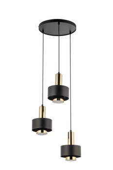 Lampa wisząca metalowa czarno - złota Sigma Lighting RIF LUX 3 KOŁO 40721